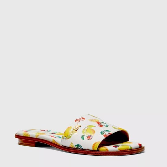 Michael Kors Deanna Sequined Fruit Print Slide Sandal - Picture 1 of 3